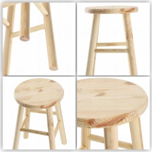 Kadax KADAX Taboret Stołek Drewniany Krzesło 46cm 4szt 9