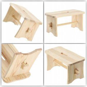 Kadax Taboret Stołek Kuchenny Drewniany Krzesło Ryczka 5