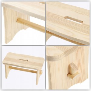 Kadax Taboret Stołek Kuchenny Drewniany Krzesło Ryczka 8