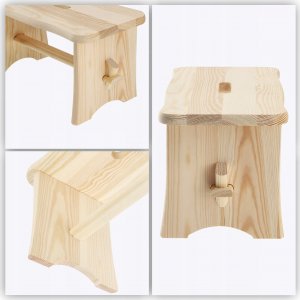 Kadax Taboret Stołek Kuchenny Drewniany Krzesło Ryczka 9
