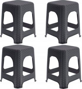 Kadax KADAX Taboret Kuchenny Stołek Taborety Szary 4szt 10