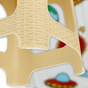 Kadax Taboret Kuchenny Stołek Krzesło Rattan Beżowy 7