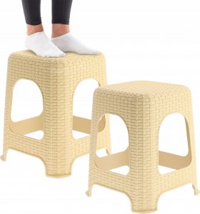 Kadax KADAX Taboret Kuchenny Stołek Taborety Beżowy 2szt 10