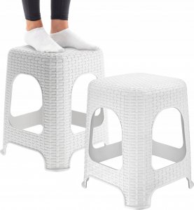 Kadax KADAX Taboret Kuchenny Stołek Biały Taborety 2szt 10