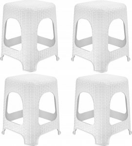 Kadax KADAX Taboret Kuchenny Stołek Biały Taborety 4szt 10