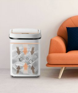 Kosz na śmieci Mozos bezdotykowy biały (LJT02-WH) 5