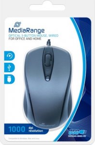 Mysz MediaRange MOUSE USB OPTICAL BLACK/GREY/MROS201 MEDIARANGE 1