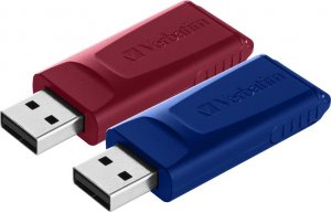Pendrive Verbatim Verbatim USB flash disk, USB 2.0, 32GB, Slider, niebieski, czerwony, 49327, USB A, usb z wysuwanym złączem. 2 szt 1