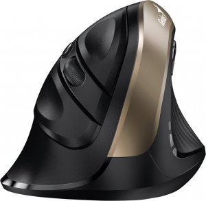 Mysz Genius Mysz Ergo 8250S, 1600DPI, 2.4 [GHz], optyczna, 6kl., bezprzewodowa, czarno-złota, 1 szt AA, wertykalna 2