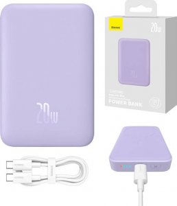 Powerbank Baseus Magnetic Mini 20W 10000mAh Fioletowy 3