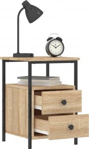 vidaXL Szafka nocna, dąb sonoma, 34x35,5x50cm, materiał drewnopochodny 4