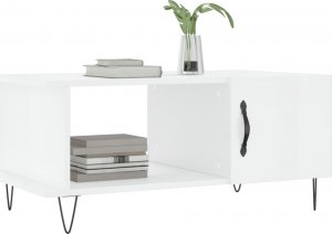 vidaXL Stolik kawowy, biały o wysokim połysku, 90x50x40 cm 3