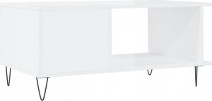 vidaXL Stolik kawowy, biały o wysokim połysku, 90x50x40 cm 8