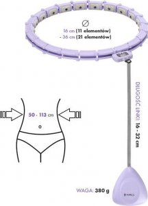 HMS HHM14 HULA HOP VIOLET Z MAGNESAMI I OBCIĄŻNIKIEM + LICZNIK HMS 16