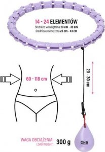 One Fitness Hula hop z wypustkami i obciążnikiem OHA02 fioletowe 14