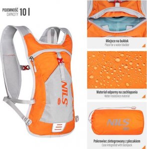 Plecak turystyczny Nils Extreme NC1708 10 l Pomarańczowy 2