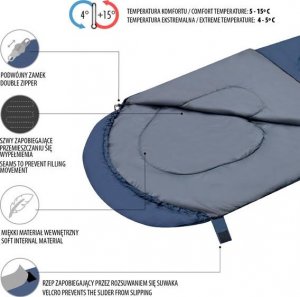 Nils Extreme NC2107 GRANATOWO-SZARY ŚPIWÓR ROZMIAR L NILS CAMP 3