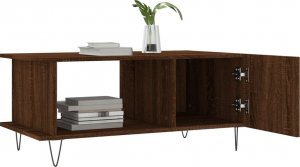 vidaXL Stolik kawowy, brązowy dąb, 90x50x40 cm 4