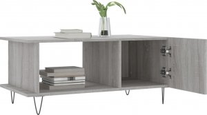 vidaXL Stolik kawowy, szary dąb sonoma, 90x50x40 cm 4