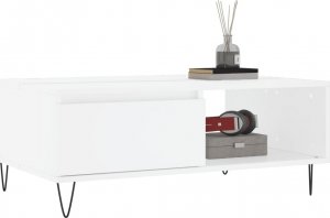 vidaXL Stolik kawowy, biały, 90x60x35 cm, materiał drewnopochodny 3