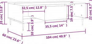 vidaXL Stolik kawowy, szarość betonu, 104x60x35 cm 11