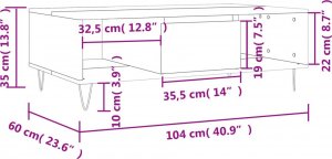 vidaXL Stolik kawowy, brązowy dąb, 104x60x35 cm 11