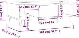 vidaXL Stolik kawowy, szary dąb sonoma, 104x60x35 cm 11