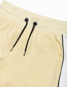 Ombre Szorty męskie dresowe z lampasem - żółte V1 W359 XL 4