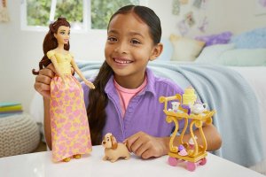 Mattel Lalka Disney Princess Bella i wózek z podwieczorkiem HLW19 5