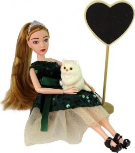 LeanToys Lalka Dla Dzieci Emily Drewniane Serce Biały Kotek 4