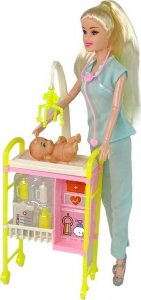 LeanToys Lalka Dla Dzieci Lekarz Długie Włosy Akcesoria 5