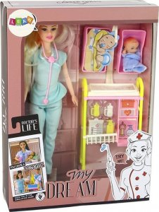 LeanToys Lalka Dla Dzieci Lekarz Długie Włosy Akcesoria 6