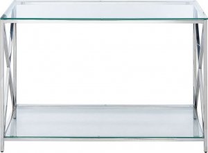 Beliani Konsola szklana srebrna AUDET 4