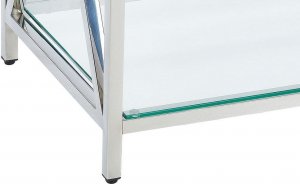 Beliani Konsola szklana srebrna AUDET 6