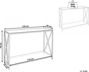 Beliani Konsola szklana srebrna AUDET 7