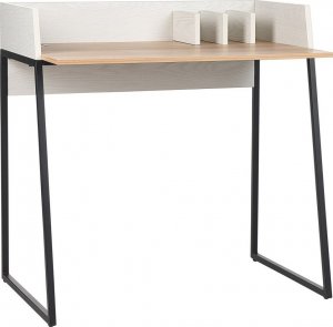 Biurko Beliani Anah Beżowo-Białe 90 cm x 60 cm 2