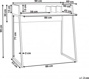Biurko Beliani Anah Beżowo-Białe 90 cm x 60 cm 10