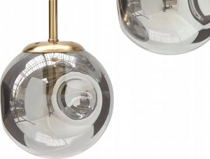 Lampa wisząca Beliani Lampa wisząca szklana 3-punktowa przezroczysta z mosiężnym RALFES 3
