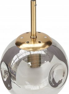Lampa wisząca Beliani Lampa wisząca szklana 3-punktowa przezroczysta z mosiężnym RALFES 4