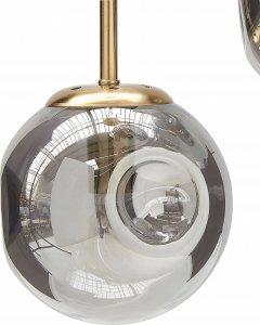 Lampa wisząca Beliani Lampa wisząca szklana 3-punktowa przezroczysta z mosiężnym RALFES 10