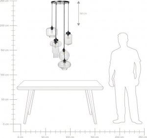 Lampa wisząca Beliani Lampa wisząca szklana 6-punktowa przezroczysta BEMBOKA 8