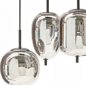 Lampa wisząca Beliani Lampa wisząca szklana 7-punktowa srebrna TARLO 3