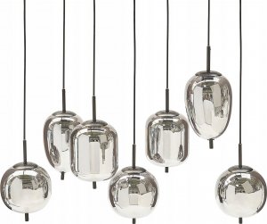 Lampa wisząca Beliani Lampa wisząca szklana 7-punktowa srebrna TARLO 9