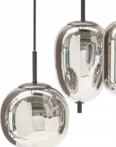 Lampa wisząca Beliani Lampa wisząca szklana 7-punktowa srebrna TARLO 10