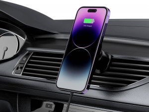 Tech-Protect Magnetyczny Uchwyt Samochodowy MagSafe z Ładowaniem Bezprzewodowym 15W do Kratki Nawiewu Tech-Protect MM15W-V1 czarny 8