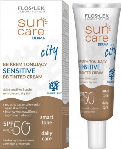 FLOSLEK Sun Care Derma City Krem tonujący BB Sensitive do twarzy SPF50+ do cery suchej i wrażliwej 30ml 1