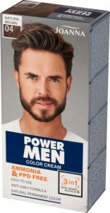 Joanna JOANNA Power Men Color Cream Farba do włosów 3in1 dla mężczyzn nr 04 - Natural Brown 100g 1