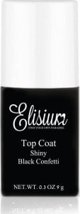 Elisium Top Coat Shiny top do lakierów hybrydowych Black Confetti 9g 1