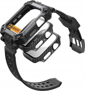 Supcase Etui + Szkło Hartowane APPLE WATCH 4 / 5 / 6 / 7 / 8 / SE ( 44 / 45 MM) Supcase Unicorn Beetle Pro & Tempered Glass czarne 2