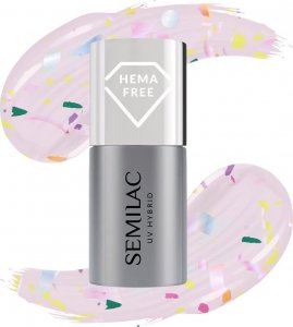 Semilac SEMILAC Top do lakierów hybrydowych No Wipe Matte - Violet Galaxy (HEMA free) 7ml 1